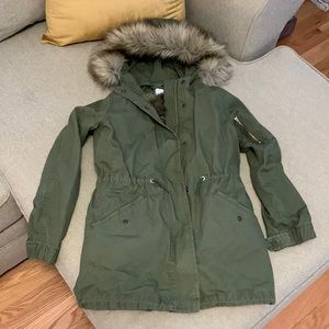 GAP Kids Faux Fur Removable Vest Lined Jacket sz L